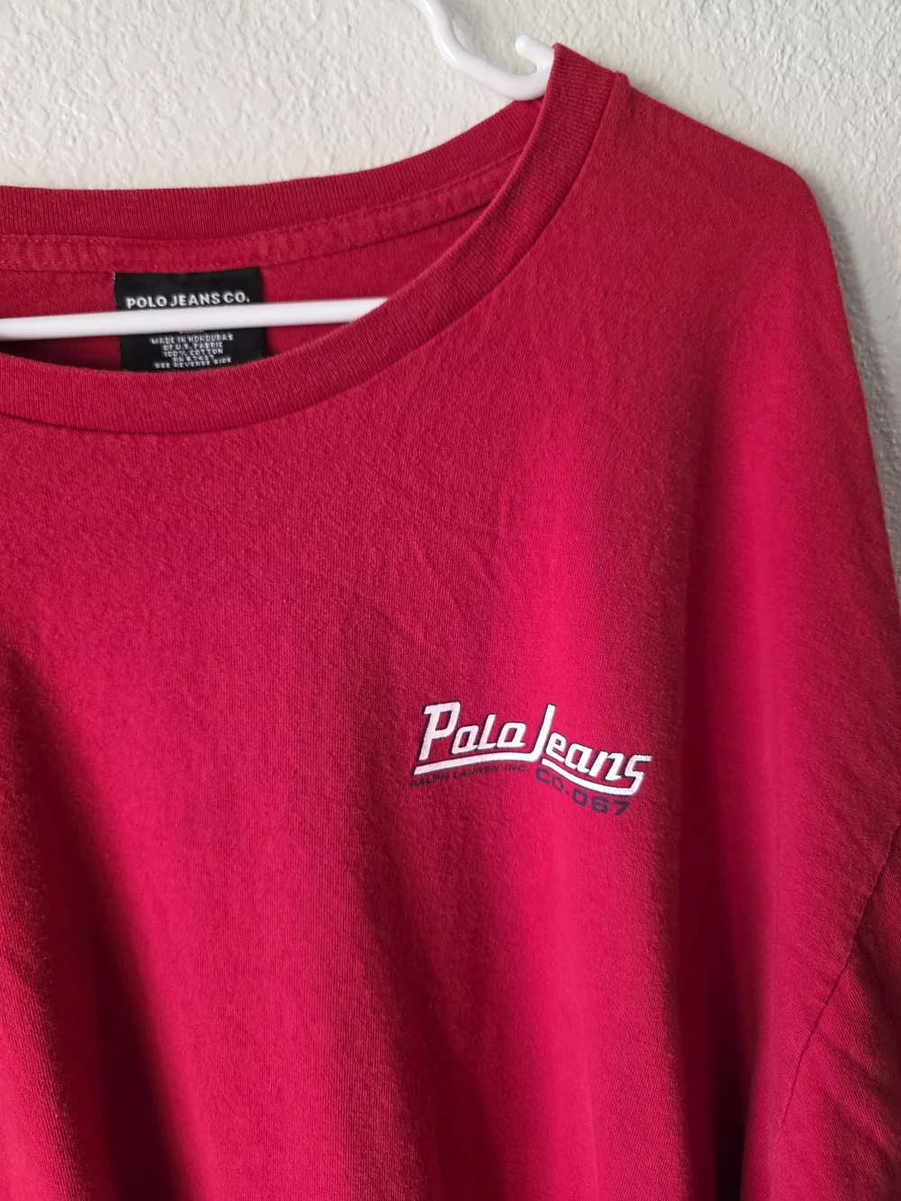 Polo by Ralph Lauren Bright Red Crewneck Long Sleeve Tee